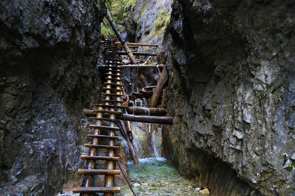 Wooden ladders in Piecky gorge