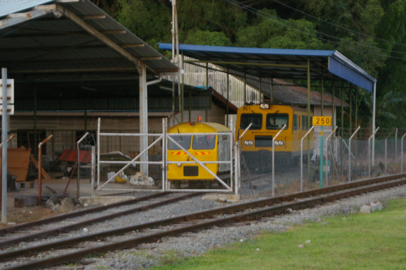 Sabah State Railway PC1series? in Tanjung Aru Station, Kota Kinabalu, Malaysia April 30,2014