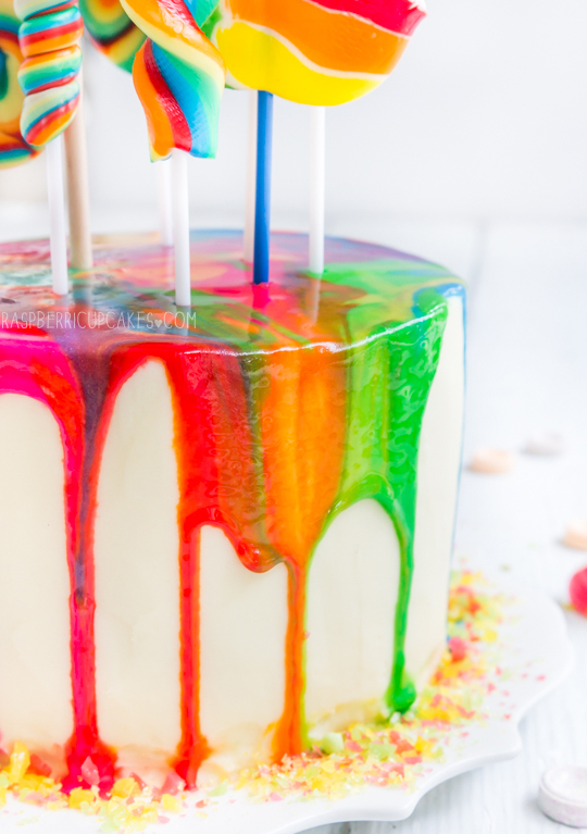Psychedelic Rainbow Swirl Lollipop Cake