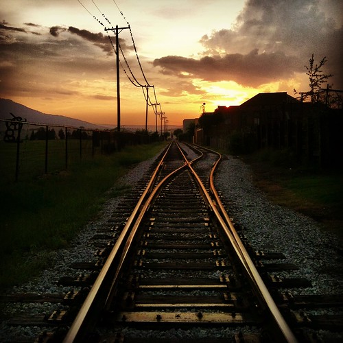 sunset path weddings railroadtracks