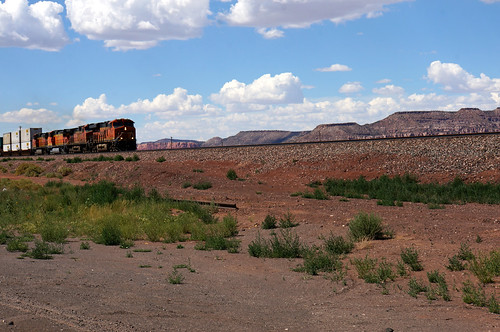 Train by Route 66, west of Grants, New Mexico