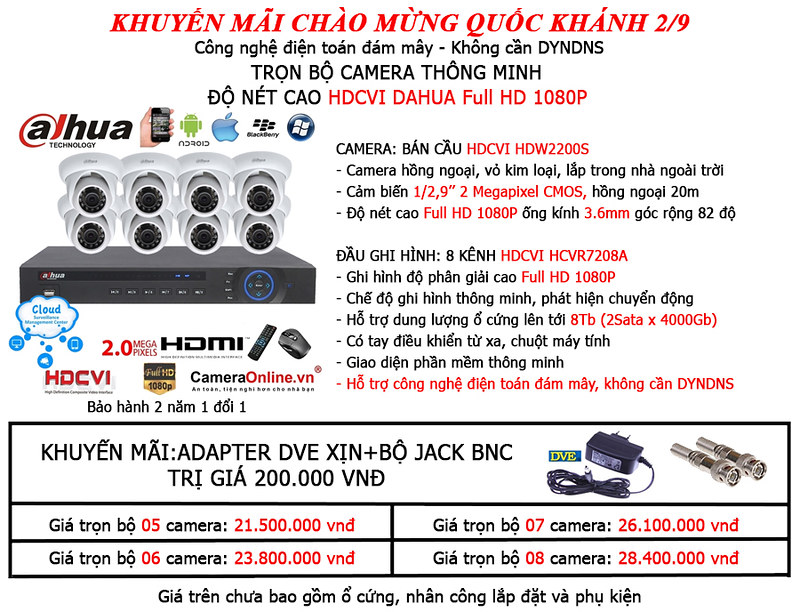 Camera an ninh FullHD, HD 720P, 960H, 800TVL KM giá siêu rẻ giảm từ 20% ~ 50% . - 12