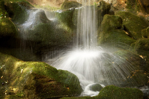 waterfall splash rocks moss jossiek