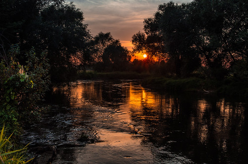 trees sunset sun reflection nature water clouds river landscape cloudy poland fabuleuse piotrfil
