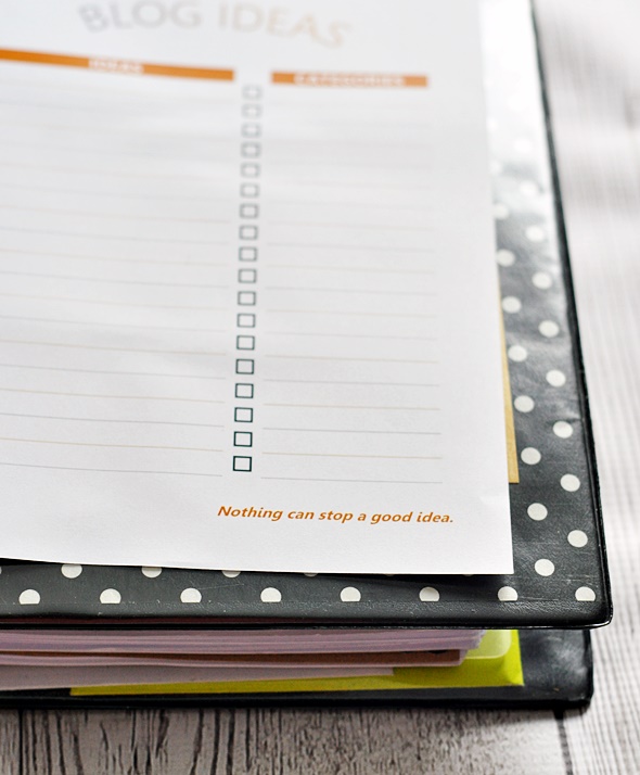 Free Blog Ideas Printable | www.fussfreecooking.com