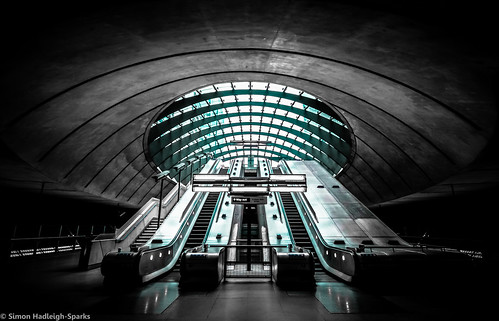 city light urban abstract black building london lines metal architecture night stairs composition contrast dark underground escalator tube sigma tunnel symmetry explore dome canarywharf iconic vignette selectivecolour simonandhiscamera