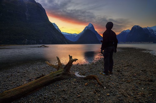 sunset newzealand nz milfordsound southland selfie fiordland