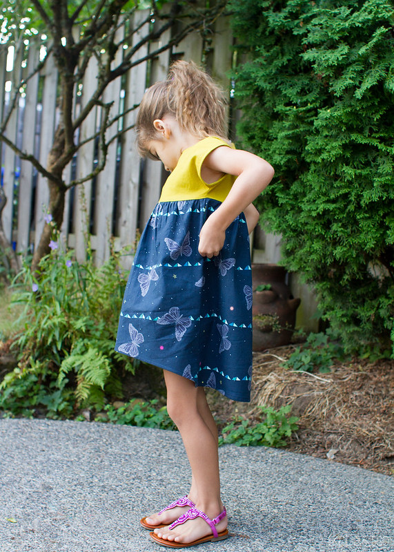 chartreuse and butterfly playtime dress