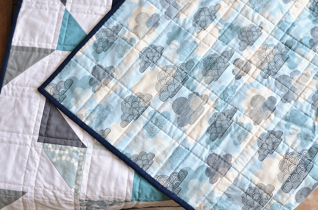 cloudy day baby quilt