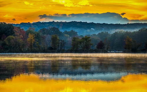 new autumn sunset england fall pond massachusetts foliage horn woburn