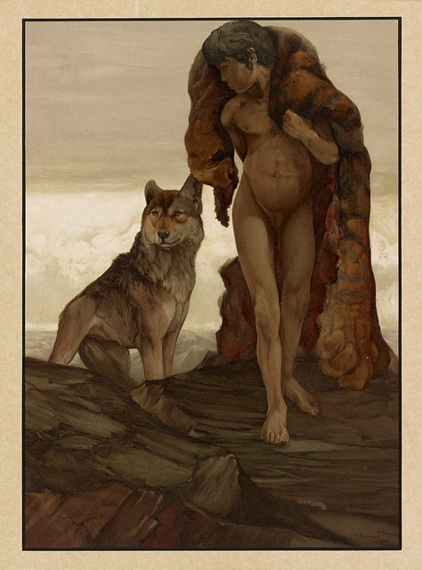 011-Mowgli y el lobo solitario-Sixteen illustrations of subjects from Kipling's Jungle Book-1903 -Library of Congress