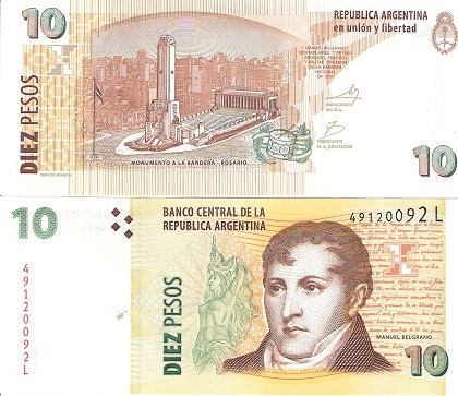 10 Pesos Argentína 2003, Pick 354