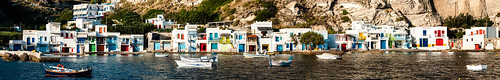 travel panorama landscape fishing village harbour greece milos klima egeo trypiti