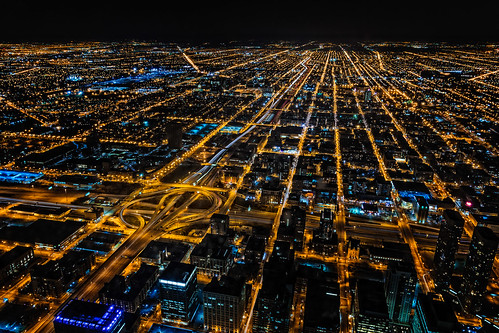 world street city nightphotography usa chicago car night town illinois highway downtown cityscape nightscape unitedstates il northamerica 2014 willistower