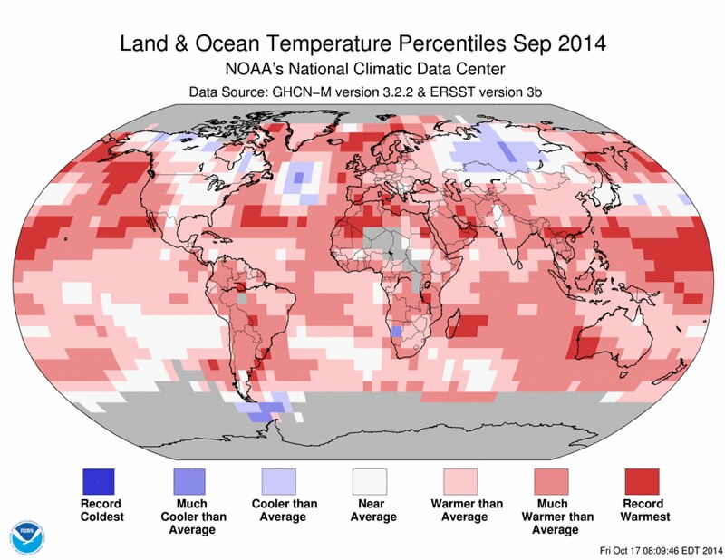 NOAA September 2014 Record Warmth