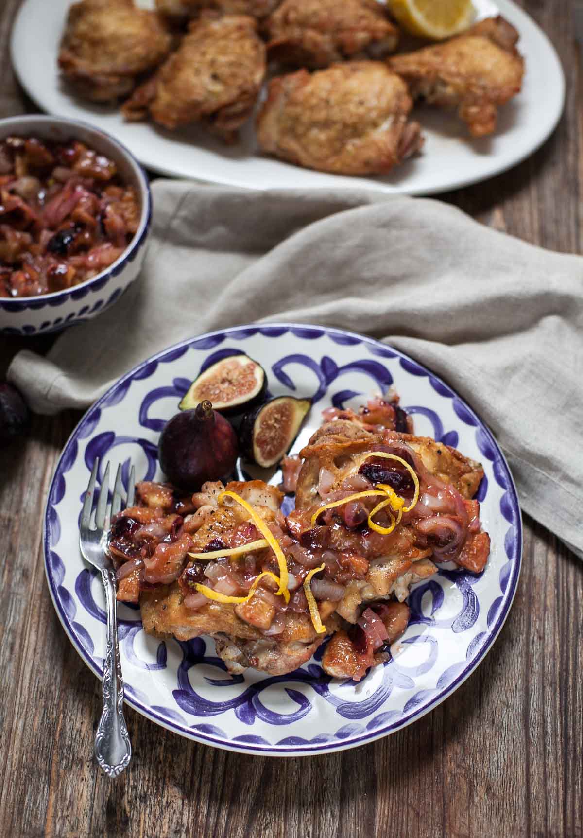 Top 15 Paleo Recipes of 2015--Crispy Chicken with Fig and Shallot Compote (Whole30) | acalculatedwhisk.com