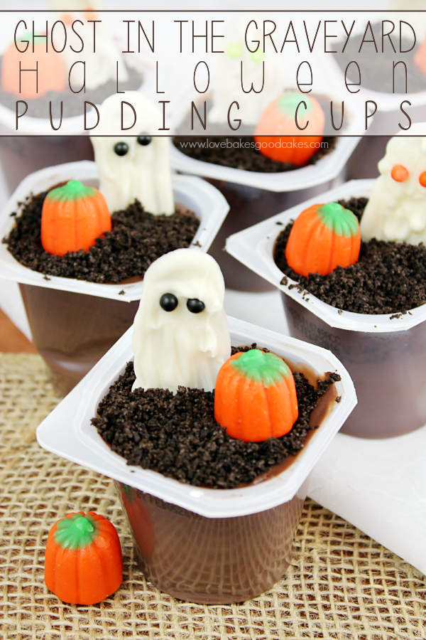 Ghost in the Graveyard Halloween Pudding Cups.