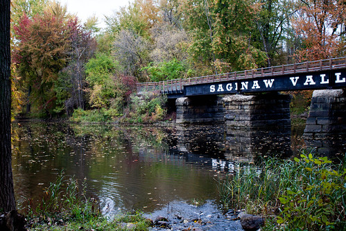 bridge autumn river badriver stcharlesmichigan