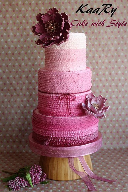Pink Ruffles Cake by Karima Hammadi of Kaary cake with style