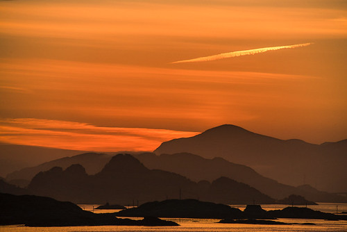 norway sunrise dawn islands rocks ship hurtigruten