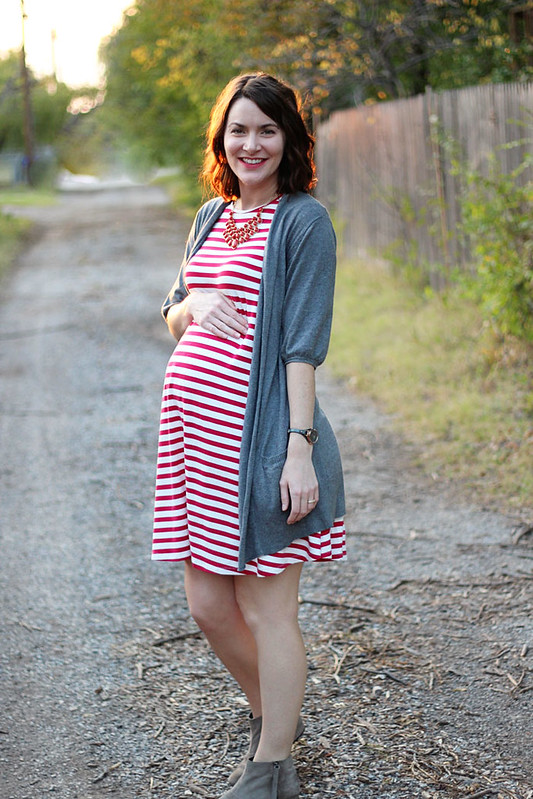 red-striped-dress-with-sweater-booties-2