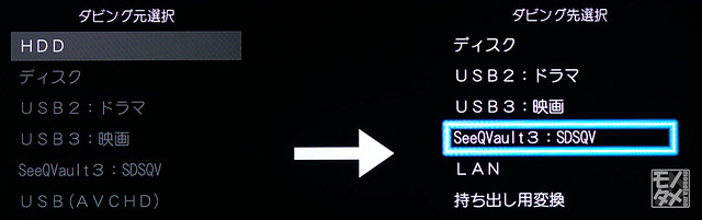 HDD→USB-SQV SDカード