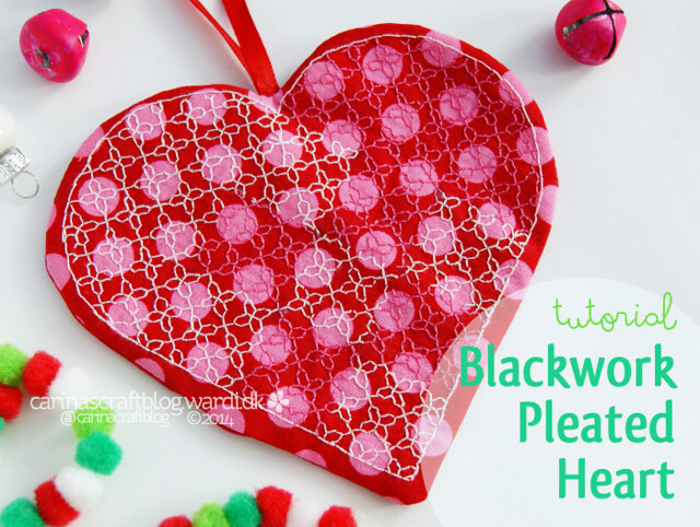 Blackwork Pleated Heart