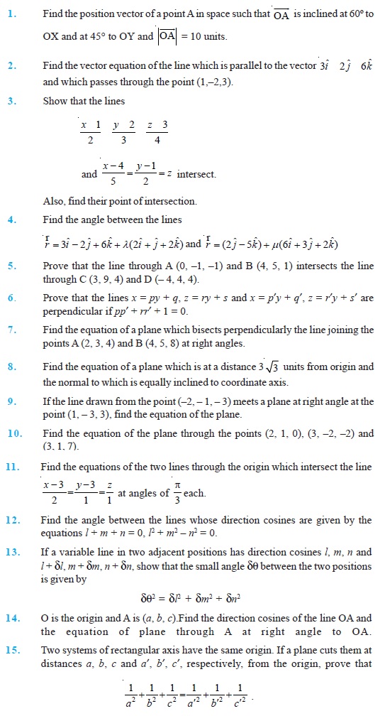 Class 12 Important Questions for Maths - Three Dimensional Geometry