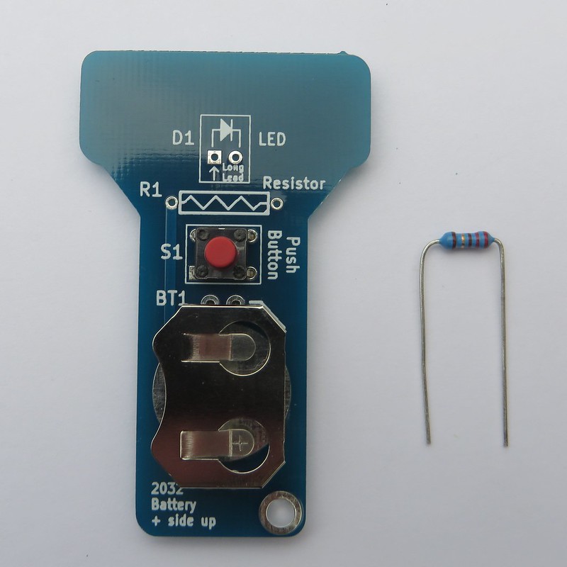 Bend the resistor before installing into the PCB