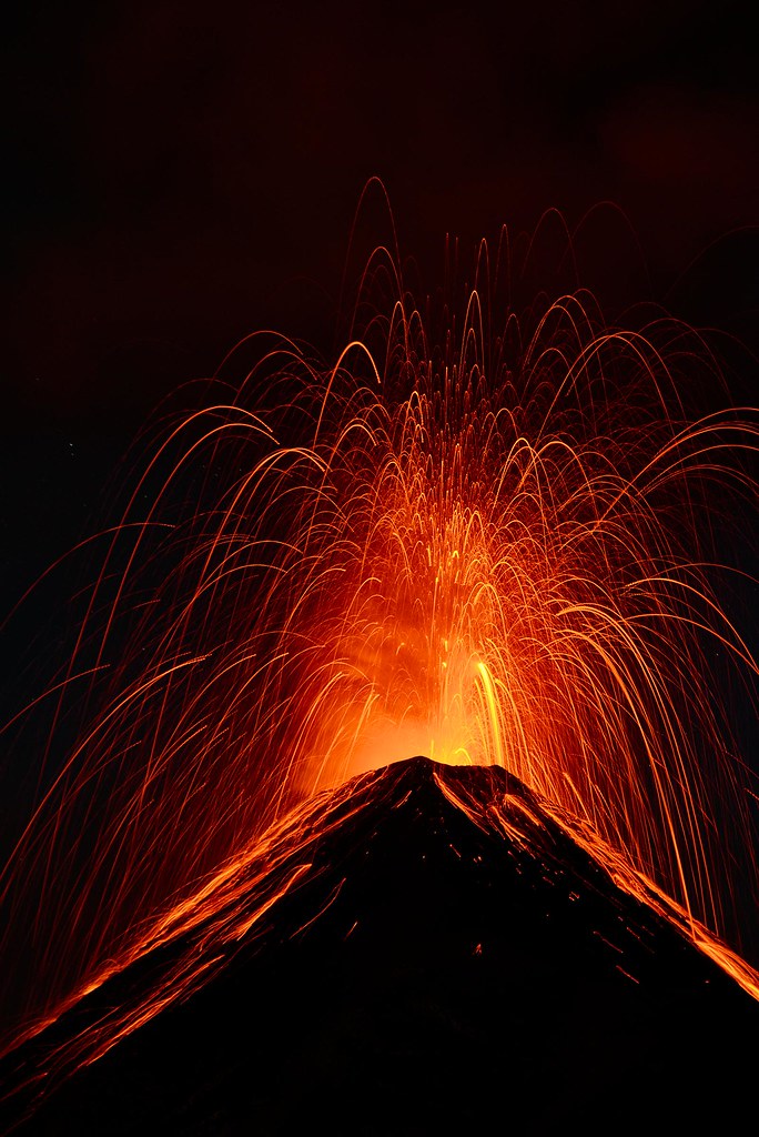 Lava eruption at Volcán de Fuego - Antigua