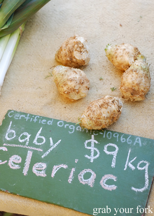 Certified organic baby celeriac at Abbotsford Convent Slow Food Farmers Market