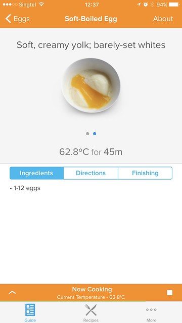 Anova Wi-Fi iOS App - Soft Boiled Egg Guide