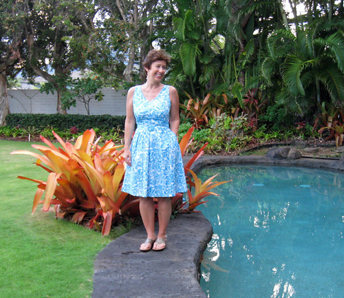 Turquoise dress on vacay