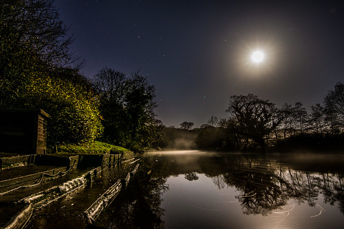moon night reflections shadows northumberland warkworth rivercoquet