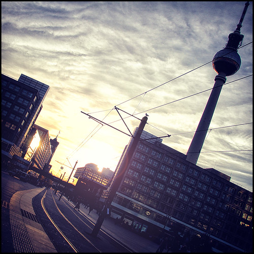 sunset berlin tower tv alexanderplatz