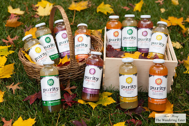 The entire range of Purity Organic juices