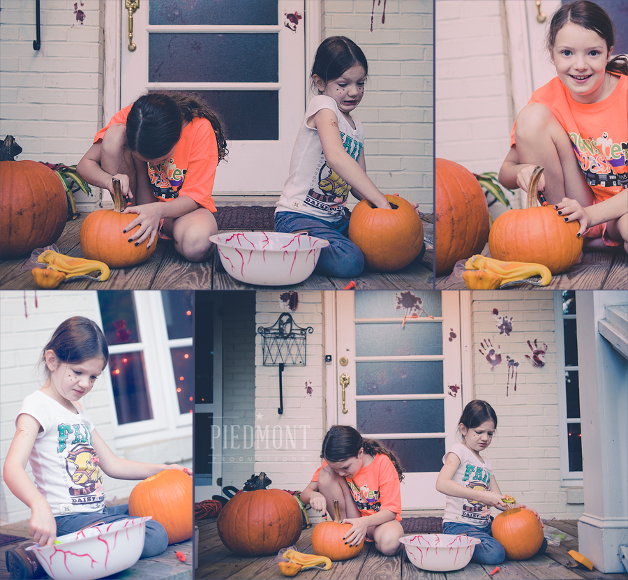 Girls Pumpkin Carving