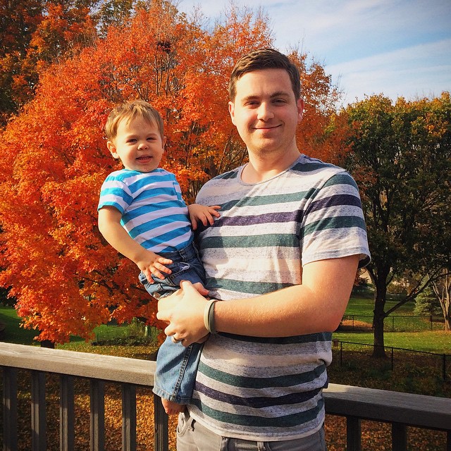 Hanging out at my mom's new house in Iowa. The weather was perfect today. Here's a rare shot of me and Micah.