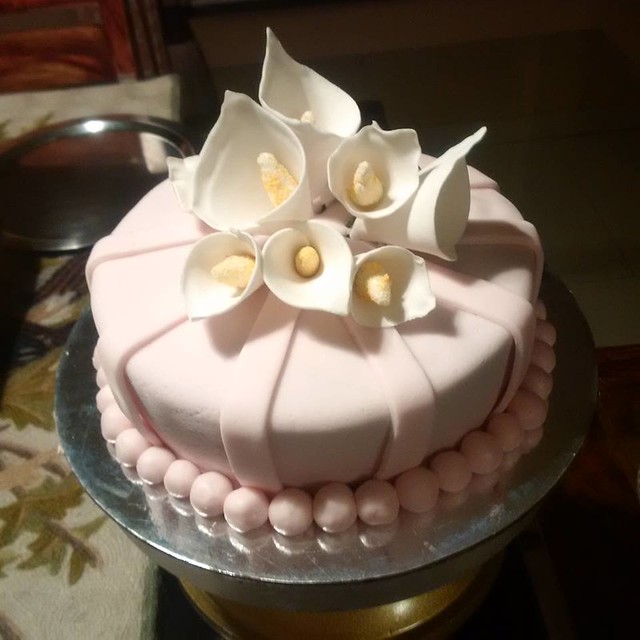 Fondant cake. It is Chocolate Truffle inside the fondant cover by Melting Moments