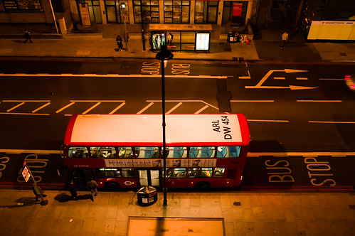 bus stop at night
