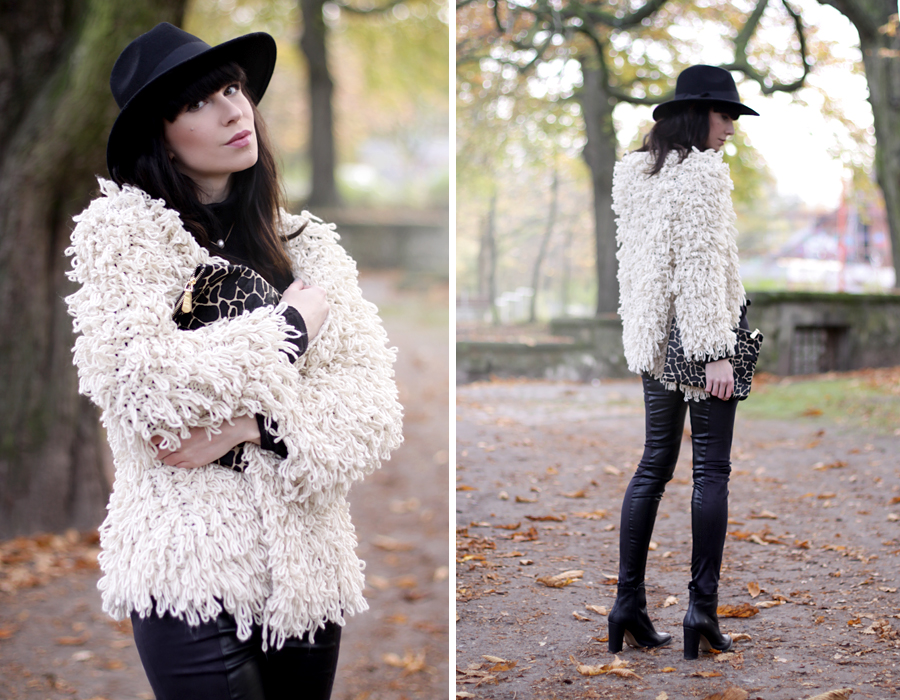 outfit fashionpills fluffy jacket leather pants turtle neck leather boots sacha ootd look lookbook germany fashion blogger modeblogger ricarda schernus berlin cats & dogs 2