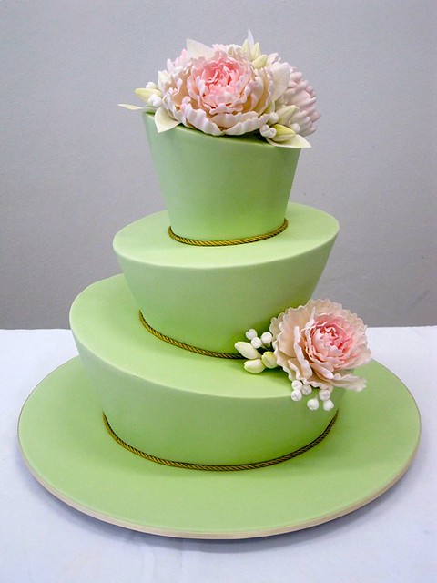 Pink and Green - Elegant Cake by Handi's Cakes