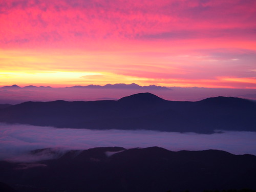 mountain japan sunrise 山 雲海 乗鞍岳