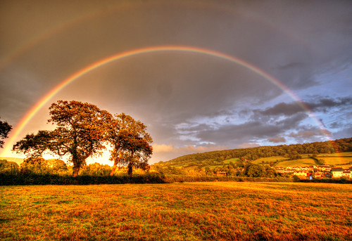 uk trees england southwest west reflection tree field rain canon river eos rainbow south hill sid double vale devon valley bow refraction gb fields hdr sidmouth salcombe fortescue photomatix 70d