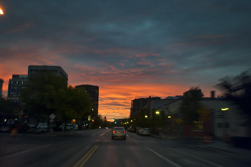 sky clouds sunrise colorful downtown idaho boise