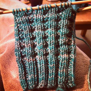 Rainy night #knitting Working on a Christmas gift... #knitstagram #Madelinetosh #yarn #handknit #instaknit #getyourkniton