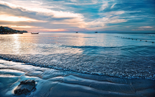 travel blue light sunset sea sky sun seascape color beach water clouds thailand boats island sand nikon wideangle thai nikkor phuket ultrawide hdr andaman d800 1635mmf4