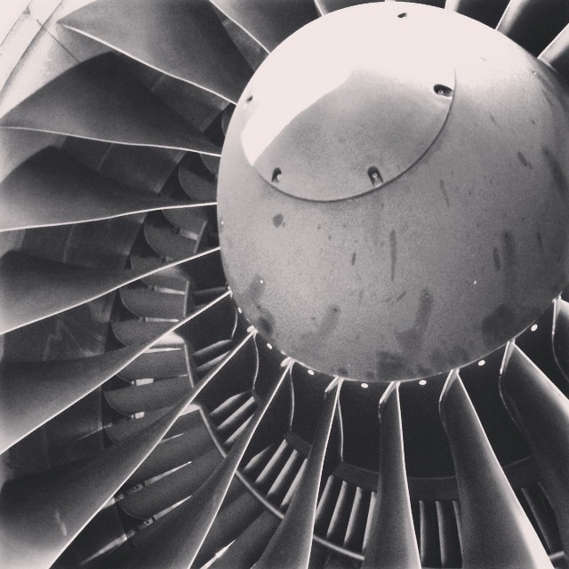 PW4000 112-inch fan engine, from a 777. #sfofamilyday2014