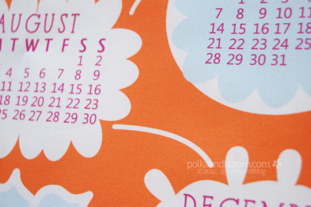 2015 fabric calendar panel