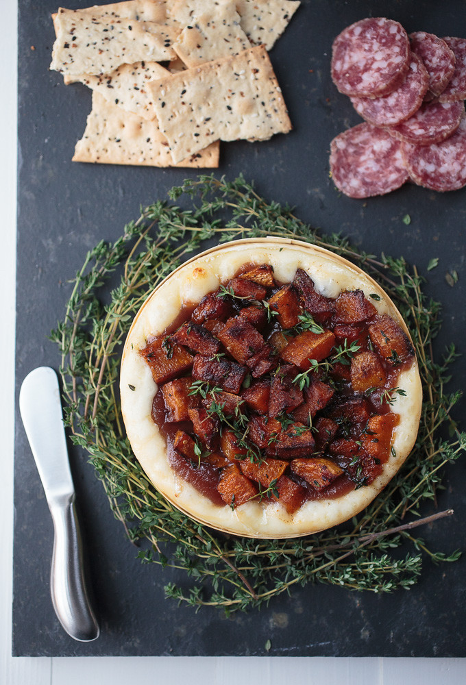 Baked Brie with Apple Butter, Butternut, and Thyme